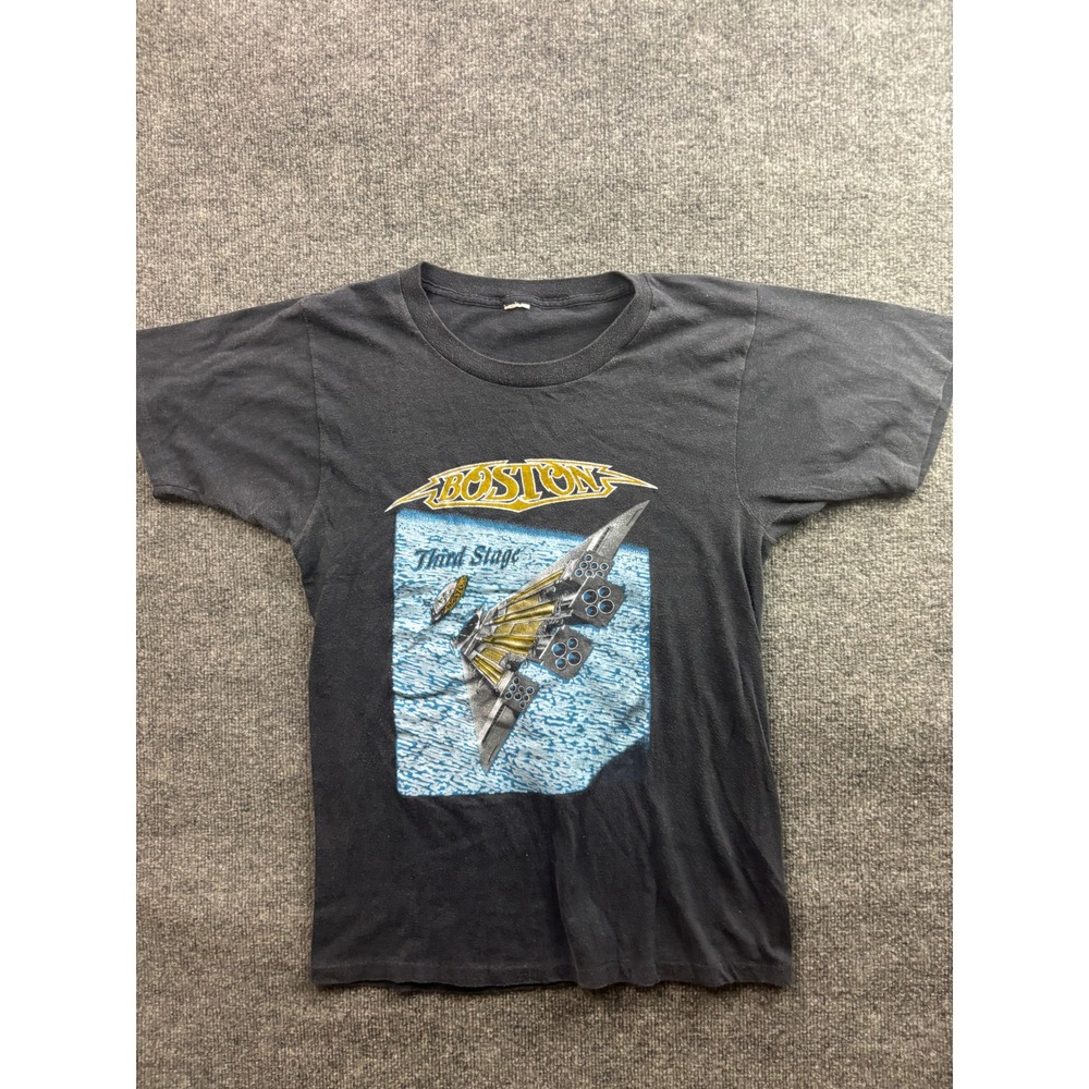 Vintage Boston Third Stage T-Shirt Mens XL Black 80s Rock Band Single Stitch
